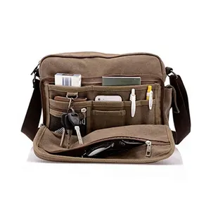 Mannen Multifunctionele Canvas Messenger Handtas Outdoor Sport Over Schouder Crossbody Side Bag