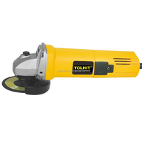 Meilleure vente TOLHIT : Mini-meuleuse électrique portative jaune à interrupteur arrière, modèle 801, 100 mm, 810 W