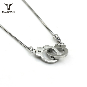 Craft Wolf moda <span class=keywords><strong>Punk</strong></span> esposas pareja collar collares personalizados de la fuente fábrica joyería personalizada al por mayor - Product Image 3