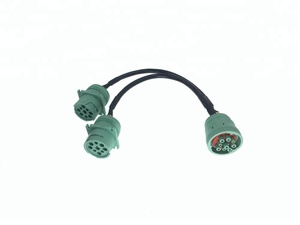 AOTAI Custom J1939 GPS Tipo <span class=keywords><strong>2</strong></span> Splitter Y Deutsch 9PIN J1939 Cable conector verde para herramienta de escáner - Product Image 6