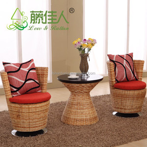 Natural <span class=keywords><strong>rattan</strong></span> caña sillón sofá <span class=keywords><strong>de</strong></span> mimbre redonda - Product Image 3