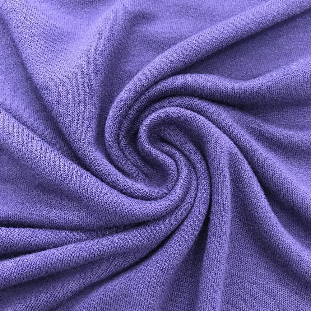 2017 venda quente tela de jersey orgânicos, banhado a tela de jersey, azul marinho arroz jersey de seda tecido de malha