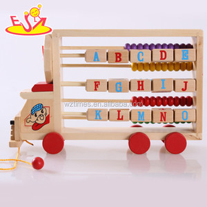 Abacus <span class=keywords><strong>en</strong></span> <span class=keywords><strong>bois</strong></span> <span class=keywords><strong>pour</strong></span> l'apprentissage précoce, jouet camion alphabet avec horloge <span class=keywords><strong>pour</strong></span> bébé, vente <span class=keywords><strong>en</strong></span> gros, W12C008 - Product Image 2