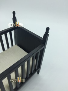 Mebel Miniatur Rumah Boneka 1/12 Tempat Tidur Bayi dengan Kasur Rumah Boneka Tempat Tidur Furnitur Mainan OB11 - Product Image 6