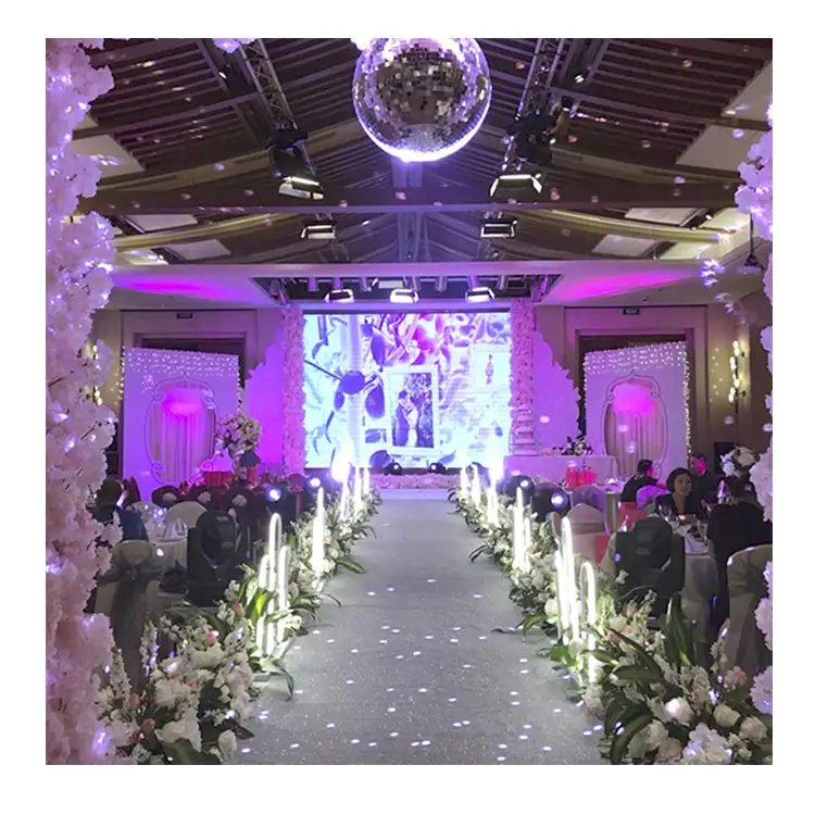 0.6mm Silver Dance Floor Wedding Party Church Hall Aisle Runner For Stage Decoration