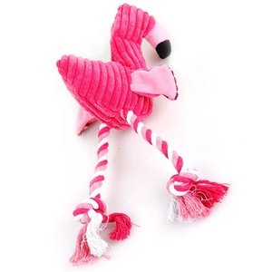 Köpek oyuncak lüks sevimli tasarım flamingo şekli dayanıklı peluş keten pet chewer köpek oyuncak gıcırtılı yıkılmaz - Product Image 4