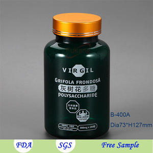 Chemical Industrial Use and PET Material <strong>Green</strong> 400cc Plastic <strong>Bottle</strong> with Flip <strong>Top</strong> Cap for Capsule - Product Image 2
