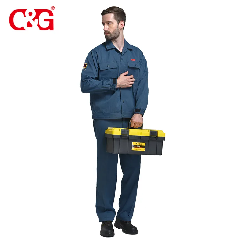 8 Cal/Cm2 Arc Flash สูทแจ็คเก็ตและกางเกงความปลอดภัยเสื้อผ้า