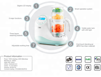 Robot alimentaire électrique multifonctionnel pour bébé, machine à soupe chaude, presse-agrumes électrique multifonctionnel, Mini hachoir et cuiseur à vapeur