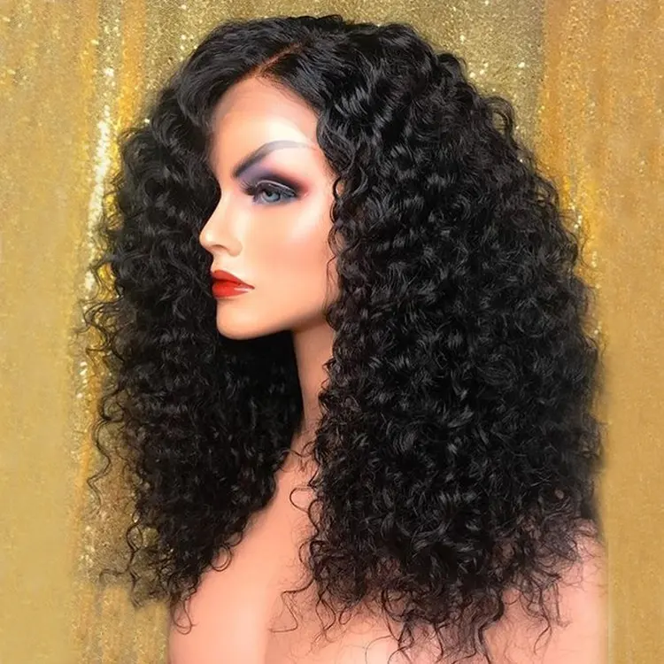 Natuurlijke Onzichtbare Haarlijn Kinky Krullend Lace Front Pruik Braziliaanse Menselijk Haar