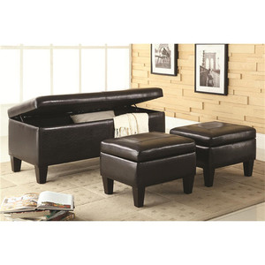 Variétés larges banc de <span class=keywords><strong>salon</strong></span> en cuir <span class=keywords><strong>beige</strong></span> doux <span class=keywords><strong>pouf</strong></span> - Product Image 3