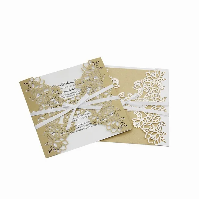 S4140 new design 2018 laser cut European wedding invitation cards from China supplier