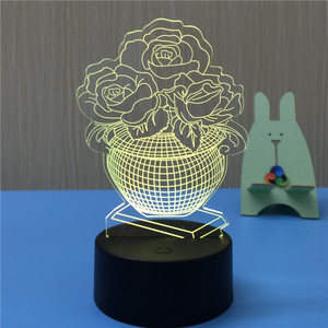 Lampe d'illusion lumineuse à led, 7 couleurs, veilleuse décorative de bureau, pour <span class=keywords><strong>chambre</strong></span> à coucher, <span class=keywords><strong>chambre</strong></span> d'enfants - Product Image 6