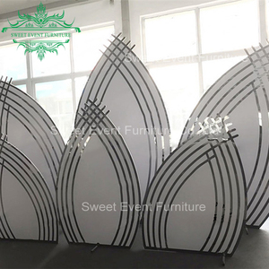 مستطيل أبيض الخشب قاعدة الاكريليك ديكور خلفية موقف للمناسبات والافراح - Product Image 3