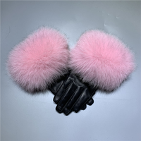 Caliente venta de moda de cuero genuino de las señoras, guantes de piel de invierno gruesa impermeable guantes de cuero