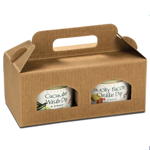 Hộp quà đựng chai lọ, hộp giấy kraft nâu sóng gân có cửa sổ - Product Image 5