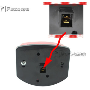 Moto LED 12V boîtier noir lentille rouge feu arrière feu stop feu d'avertissement pour Minsk 125cc Carpates <span class=keywords><strong>50cc</strong></span> - Product Image 5