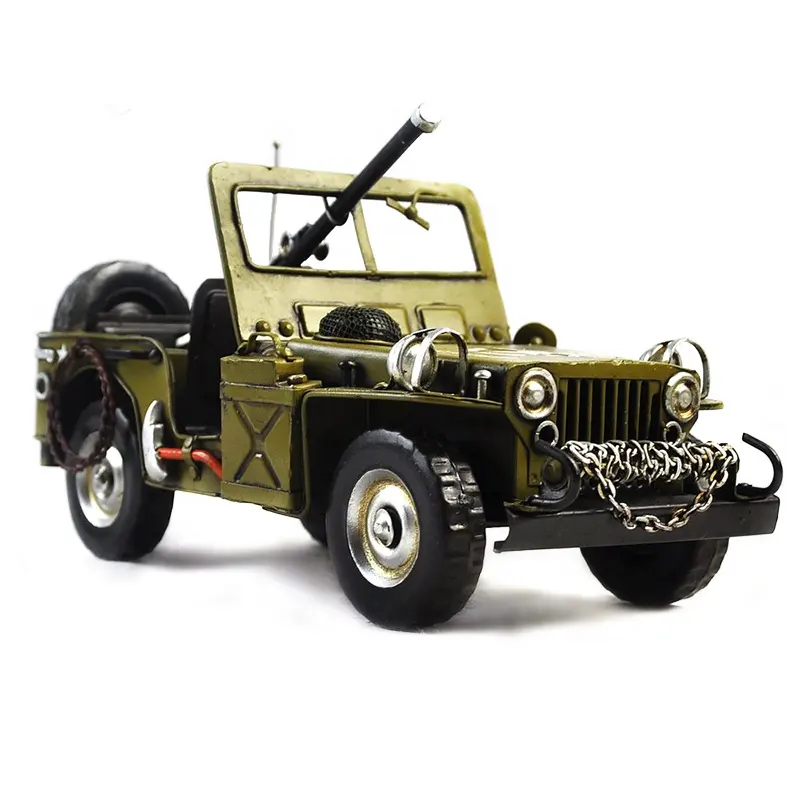 1940 Willys-overland araba 1:12 ölçekli Retro klasik modeli Metal el sanatları demir Vintage arabalar masa süslemeleri ev doğum günü hediyesi