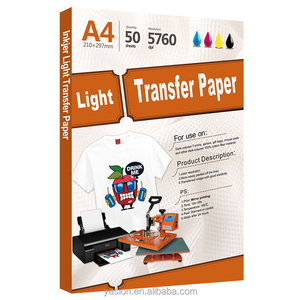 A4/A3เข้มอิงค์เจ็ทกระดาษถ่ายโอนความร้อนสำหรับเสื้อยืดโอนกระดาษพิมพ์