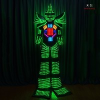 Costume de robot sur échasses lumineuses à LED, contrôlé par DMX512, costume de robot LED disco