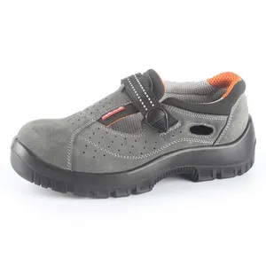 Промышленные ботинки из натуральной кожи для защиты от ударов, дышащие летние сандалии, безопасные ботинки со стальным носком для мужчин