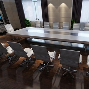 Meubles de bureau, table de réunion en pierre artificielle, grande table carrée, table de conférence, table de réunion de luxe de haute qualité - Product Image 5