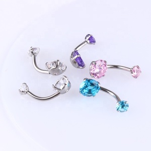 Yüksek Kaliteli Çeşitli DÜŞÜK MOQ Cerrahi Çelik Yuvarlak CZ Göbek Bar Button Yüzükler - Product Image 3