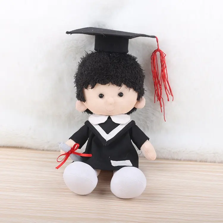 Peluche de felpa personalizado para graduación, muñeco de peluche de personaje personalizado para regalo