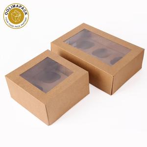 Finestra di Cartone Scatola di Carta Del Bigné di Disegno, di Imballaggio focaccina Piegato Cartone Carino <span class=keywords><strong>Cake</strong></span> Box, Usa E Getta di Nozze 1-6colors 5 formati