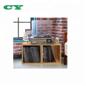 Wooden Vinyl Record <span class=keywords><strong>Storage</strong></span> <span class=keywords><strong>Cube</strong></span> Stackable LP Record Album Shelf - Product Image 2