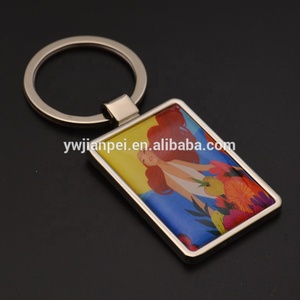 OEM Custom Logo Two-Sided Printed Epoxy New Design Promotional Alloy Keychain Laser Zinc Metal Carabiner for Key Use