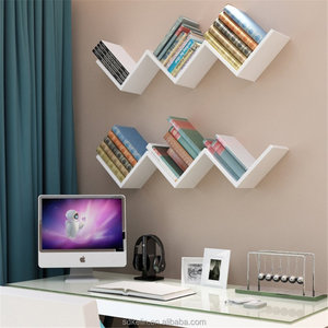 رف كتب خشبي مثبت على الحائط مصنوع من ألواح الخشب المضغوط / MDF - Product Image 2