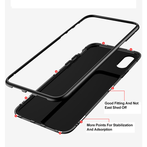 Custodia in vetro per cellulare magnetico con paraurti in metallo 360 per custodia magnetica <span class=keywords><strong>Samsung</strong></span> <span class=keywords><strong>Galaxy</strong></span> S10 S9 S8