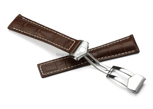 <span class=keywords><strong>22mm</strong></span>/18mm Main En <span class=keywords><strong>Cuir</strong></span> Veau <span class=keywords><strong>Bracelet</strong></span> <span class=keywords><strong>Boucle</strong></span> <span class=keywords><strong>Déployante</strong></span> Pour TAG <span class=keywords><strong>Montre</strong></span> Bande - Product Image 5