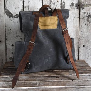 Wholesale Men's Backpacks Vintage Mens Wax Canvas Backpack Fashion Men's <strong>Travel</strong> <strong>Rucksack</strong> - Product Image 5