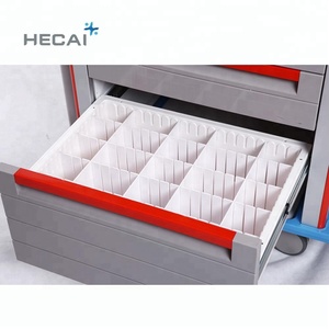 Chariots d'instruments hospitaliers chariot d'urgence médical chariot d'anesthésie en plastique ABS de haute qualité avec tiroirs et carte de RCR - Product Image 6