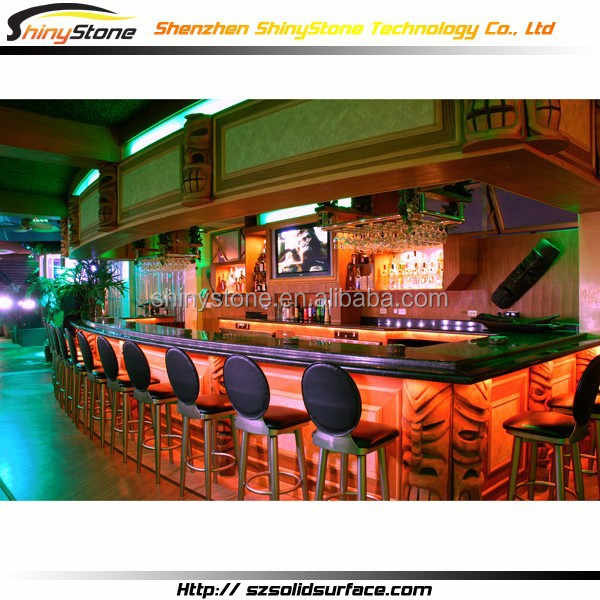 Luxurious Rounded Shape Man-made/stone Solid Surface Circular Home bar Design