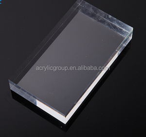 Bloque acrílico sólido transparente bordes pulidos de lujo - Product Image 2