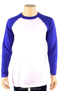 Commercio all'ingrosso 100% cotone manica lunga Baseball T-Shirt Raglan Tee uomini