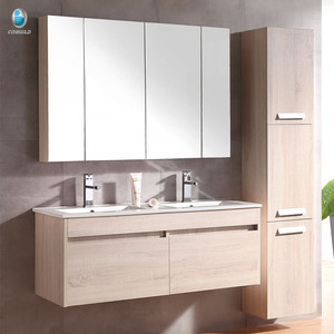 Meubles de salle de bains en bois, Style italien, contreplaqué, taille personnalisée, éviers de salle de bains, miroir vanité