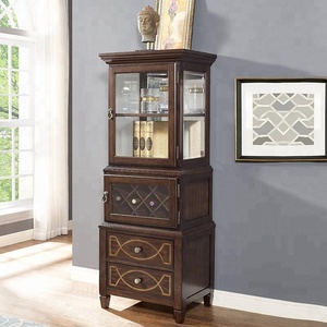 American Style Solid Wood Wine <strong>Cabinet</strong> Two Door Wine <strong>Cabinet</strong> <strong>Corner</strong> Glass <strong>Display</strong> <strong>Cabinet</strong> - Product Image 5
