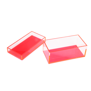 Nhà Máy Giá Rẻ Neon Hồng Acrylic Tổ Chức Văn Phòng Hai Lớp Hộp Với Hộp Màu Nâu Gói - Product Image 5