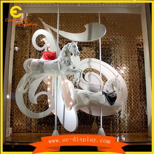 Cửa hàng cửa sổ hiển thị trực quan trang trí hiển thị thủ công Carousel sợi thủy tinh ngựa điêu khắc Carousel ngựa bức tượng nhỏ - Product Image 4