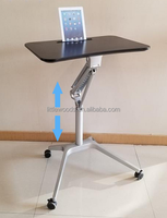 Bureau Ergonomique Moderne Confortable à Colonne Unique avec Mécanisme de Levage à Gaz en Aluminium, Hauteur Réglable (73-104 cm) pour Ordinateur/Ordinateur Portable
