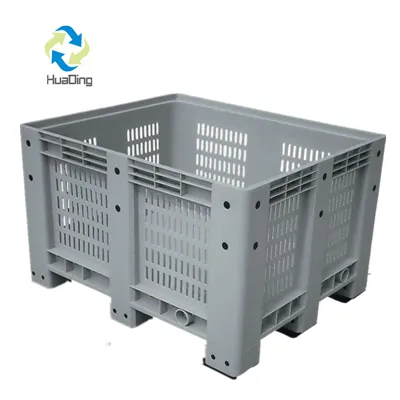 Big Bulk Container, large Plastic Pallet Box Container with Lid / Cover & wheels or without