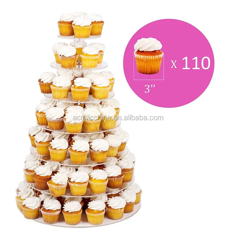 Wholesale Custom luxury clear 6 tier acrylic wedding cake stand