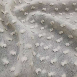 Di seta di cotone tessuto di miscela, della clip dot tessuto di seta di cotone per i vestiti indumento