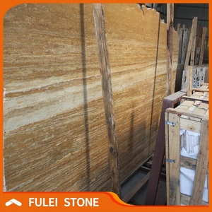 Bán buôn Tự Nhiên Được Đánh Bóng Vàng Vàng Óc Chó <span class=keywords><strong>Travertine</strong></span> Tấm - Product Image 3