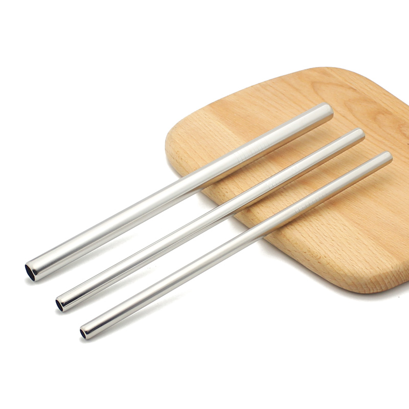 304 stainless steel straws set with beech tube metal straw with brush