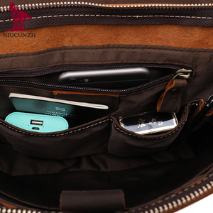 <span class=keywords><strong>Amazon</strong></span> Venta caliente fábrica de Guangzhou Laptop Messenger bolso duro Caballo loco de agregado Real <span class=keywords><strong>Hombre</strong></span> maletín de cuero - Product Image 6